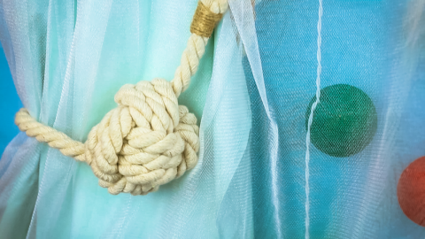  DIY Nautical Curtain Tie Backs Monkey Fist Knot 